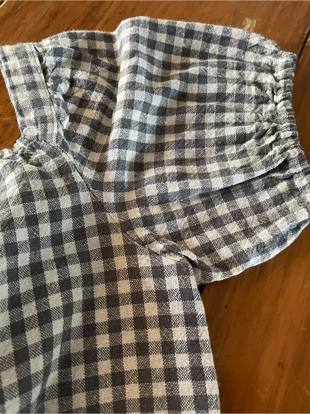 Rylee + Cru Green and White Gingham Top with matching skirt.